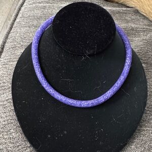 Swarovski amethyst crystal stardust necklace. 16 inches silver magnetic closure